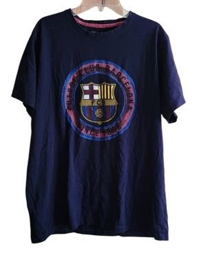 FC Barcelona Men's Navy Short Sleeve Soccer Tee